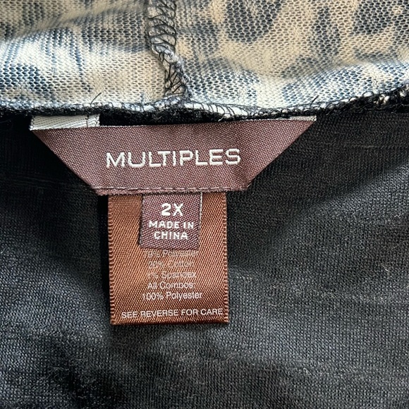 MULTIPLES OPEN SCARF VEST SIZE 2X Floral Black Bling - Picture 9 of 9